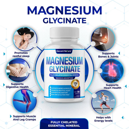 Magnesium Glycinate 525Mg Elemental Magnesium Supplement 90 Capsules